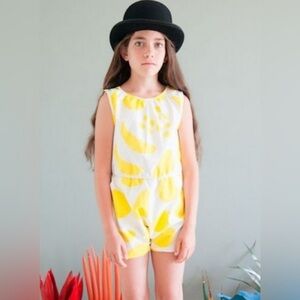 Bobo Choses Girls' Yellow Fruit Short Romper Size 4-5Y